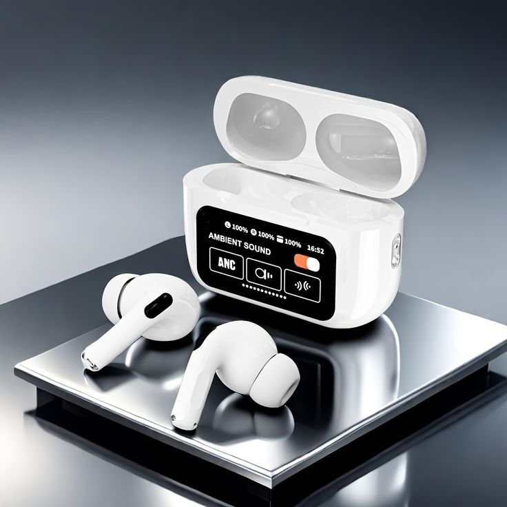 A9 Pro ANC Wireless Earbuds with Titanium Touch Display