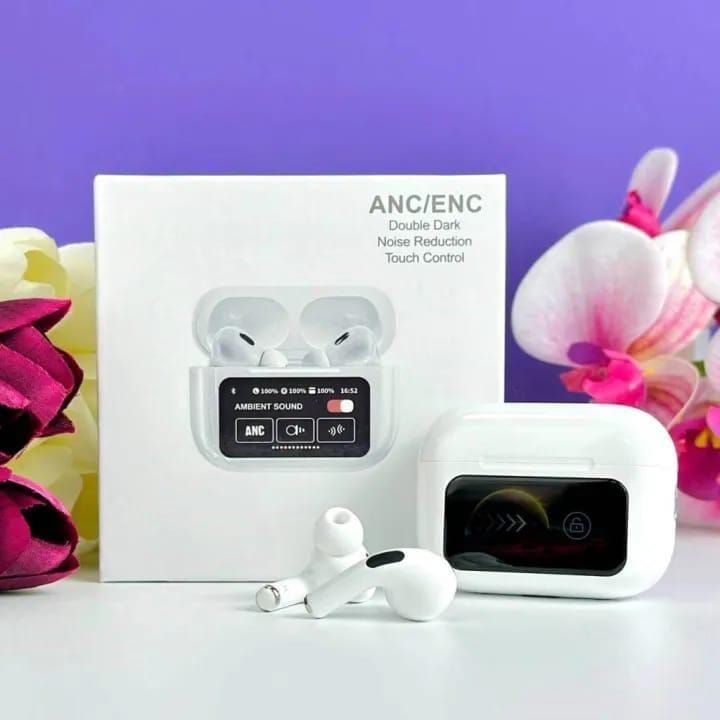 A9 Pro ANC Wireless Earbuds with Titanium Touch Display
